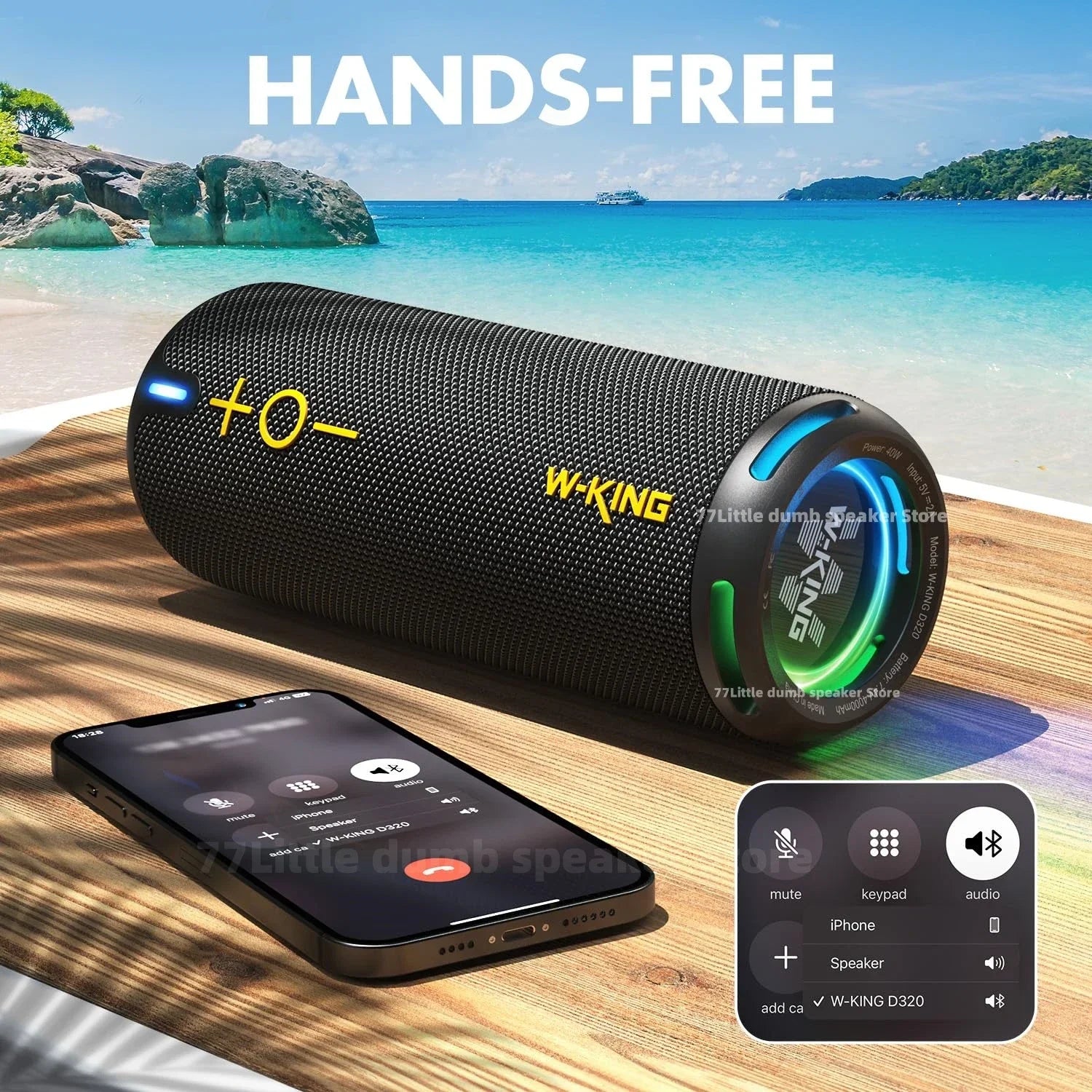 Waterproof Outdoor Bluetooth Speaker with 24Hr Battery & TWS Black