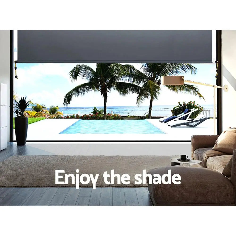 2.4x2.5m Outdoor Roll Down Blackout Awning Shade