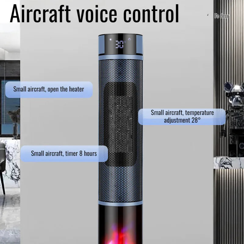 800W Vertical Electric Heating Unit Smart Voice-Controlled Warmer for Home Use