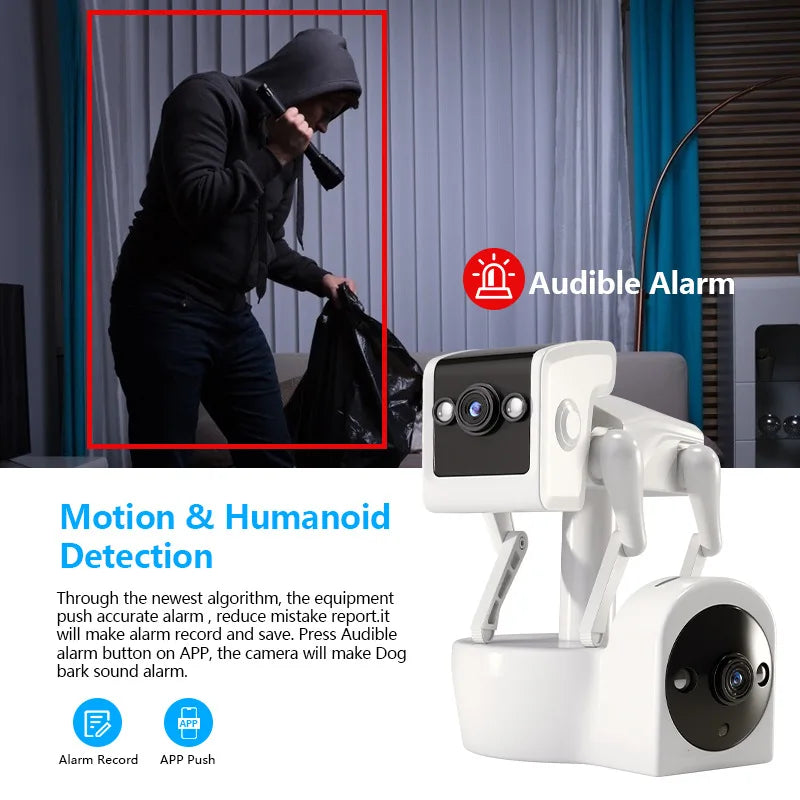 Indoor Security Robot Dog Camera with Voice & Alerts  add 32GB card