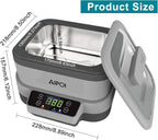 Portable Ultrasonic Cleaner 1.2L 70W with Timer & Degas for Jewelry, Glasses & Accessories