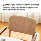 Bedroom Makeup Chair, Curved Back, Soft Fabric Seat