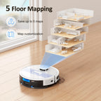 2-in-1 Robot Vacuum and Mop – 4000Pa Suction, Quiet, Multi-Zone Mapping, Smart App Control