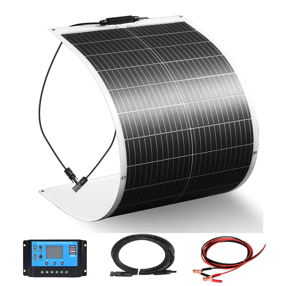 12V 100W Flexible Solar Panel Kit for Camping & RV