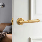 Invisible Brass Door Lock, Indoor Privacy Bathroom Handle