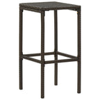 Set of 2 Outdoor PE Rattan Bar Stools with Cushions & Built-In Footrest