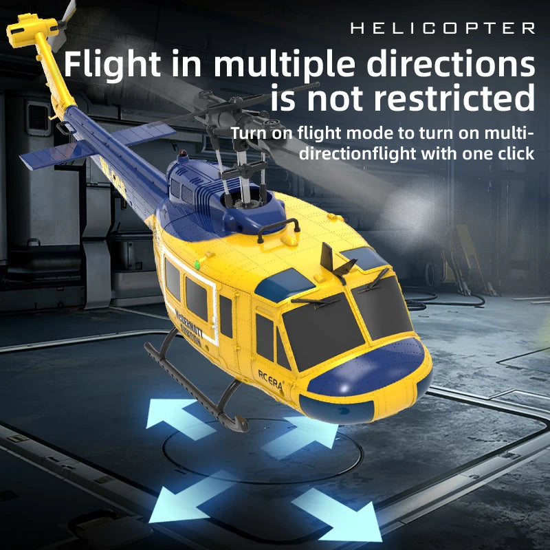 Brushless Yellow RTF RC Helicopter with 6-Axis Gyro & 200m Range Indoor/Outdoor Stunt Ready