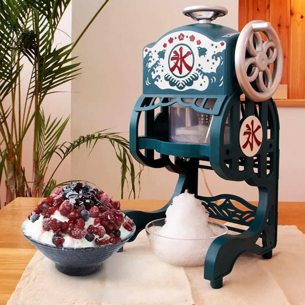 18W Electric Ice Crusher Machine – Fluffy Shaved Ice & Snow Cones Maker with Stainless Steel Blades