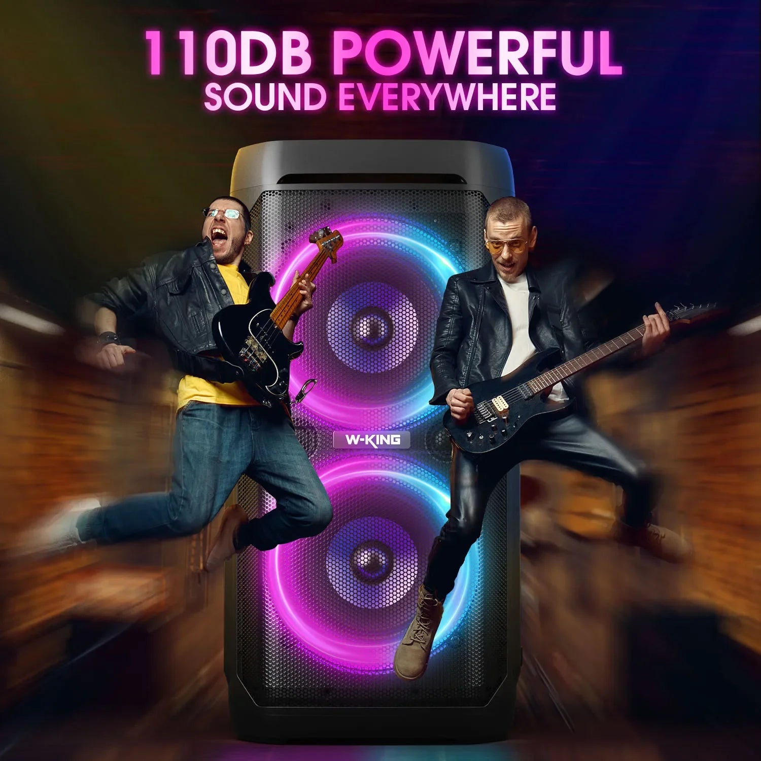 Bluetooth 5.3 Wireless Speaker 115dB Loud Sound for Outdoors