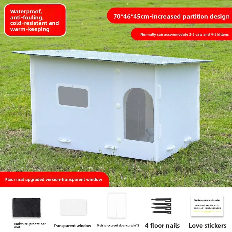 Heavy Duty Outdoor Dog Kennel Weatherproof, Insulated Plastic House for Medium Pets