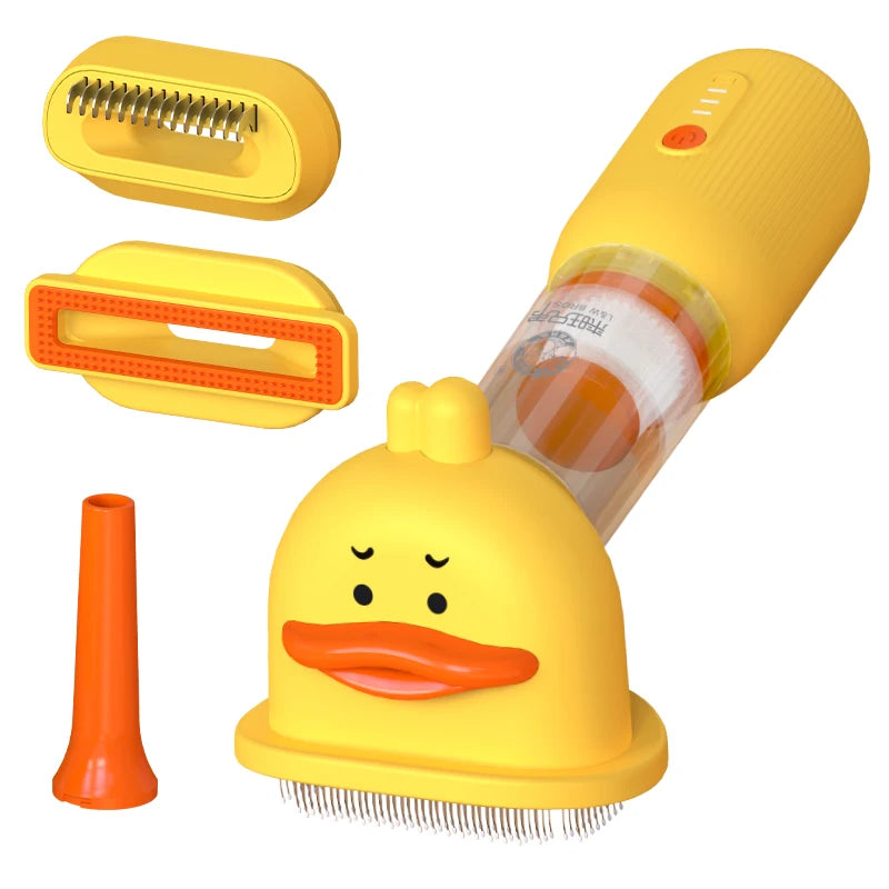 Yellow Pet Grooming Vacuum Kit with Hair Remover Brush