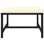 Modular PE Rattan Outdoor Ottoman with Removable Cushion – Black 60x60cm