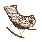 Outdoor Rattan Lounge Chair Semi-Reclining Retro Design for Comfortable Seating