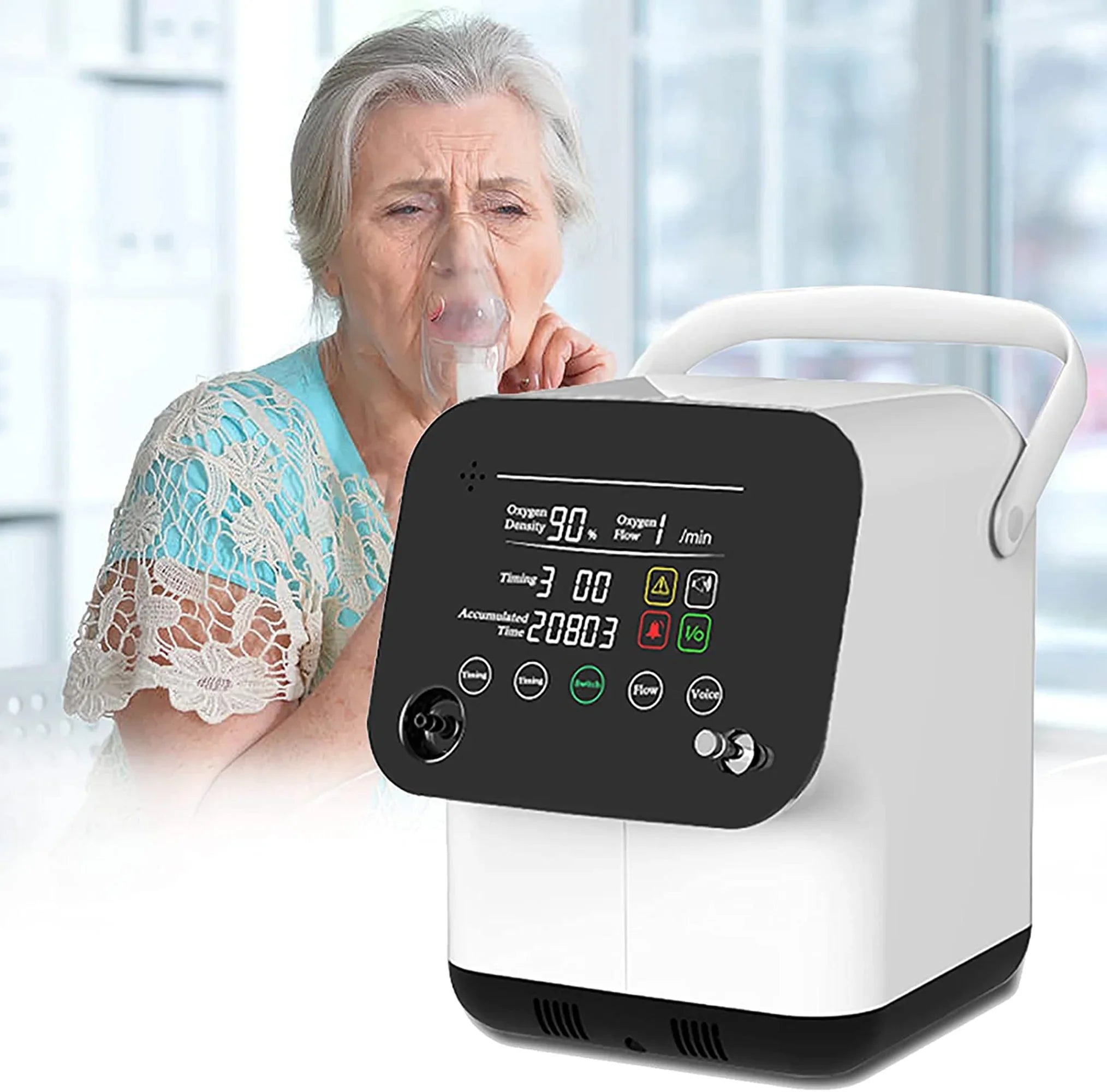 Portable 7L Oxygen Concentrator with 24H Continuous Flow