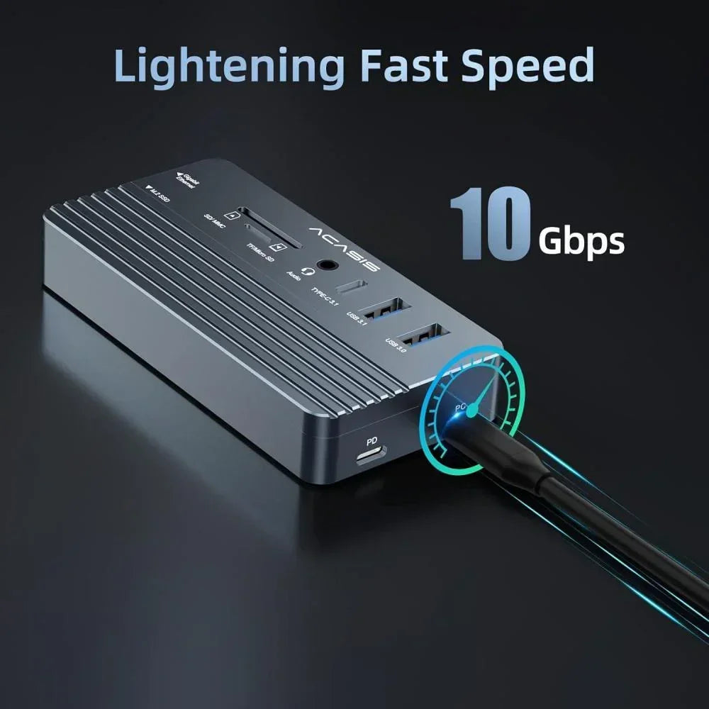 10-in-1 USB C Docking Station with SSD Enclosure
