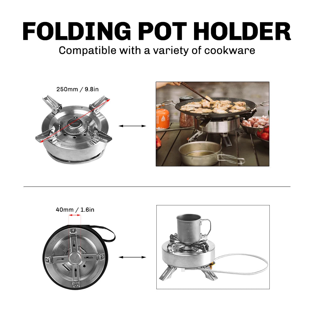 4400W Outdoor Split Gas Burner with Double Preheat System and Carry Case