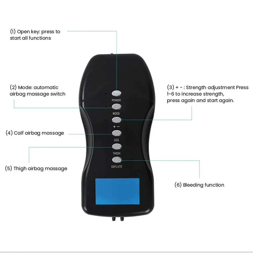 Portable Pneumatic Leg Massager for Calf and Thigh Relief