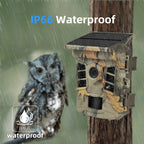 1080p Trail Camera with WiFi, Solar Power & 32MP Night Vision 0.3s Trigger, IP66 Waterproof