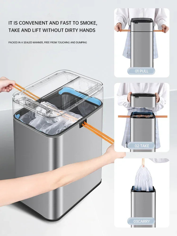 15L Automatic Kitchen Waste Bin – Touch-Free, Waterproof, Odor Control