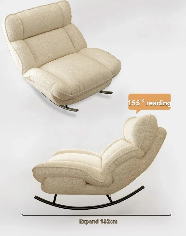 Matcha Green Modern Rocking Lounge Chair Portable Reclining Sofa Seat for Living Room & Balcony