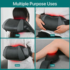 Portable Shiatsu Neck & Shoulder Massager with Heat Cordless Relaxation for Home, Office & Car