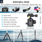197cm Heavy Duty Tripod Monopod, Flip Lock, 15kg Load Capacity