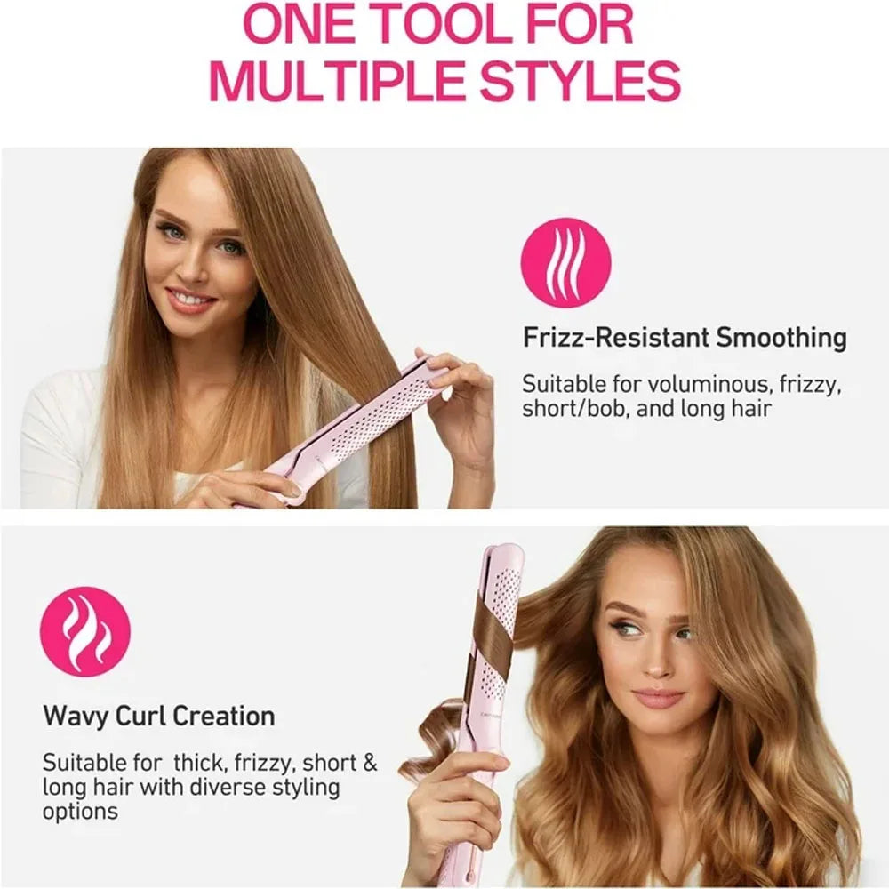 2-in-1 Curling Iron and Straightener with 360° Airflow