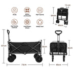 Heavy-Duty Collapsible Folding Wagon Cart – STC Black | All-Terrain Outdoor Utility Trolley