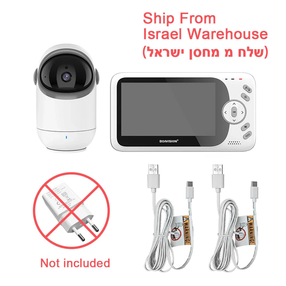 Wireless 4.3" Video Baby Monitor with 2-Way Audio & Night Vision -VB801 NO Plug