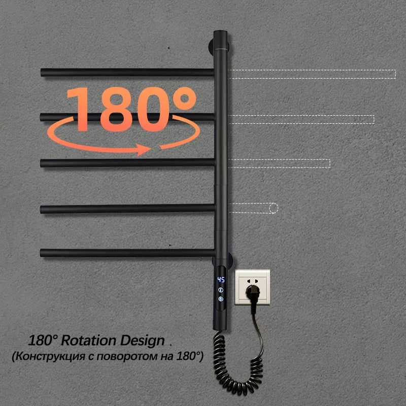 Touch Control Bathroom Towel Rail with Digital Display