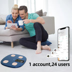 Smart Body Fat Scale, 16 Data Analyzer, Bluetooth, Oval, 180kg Capacity
