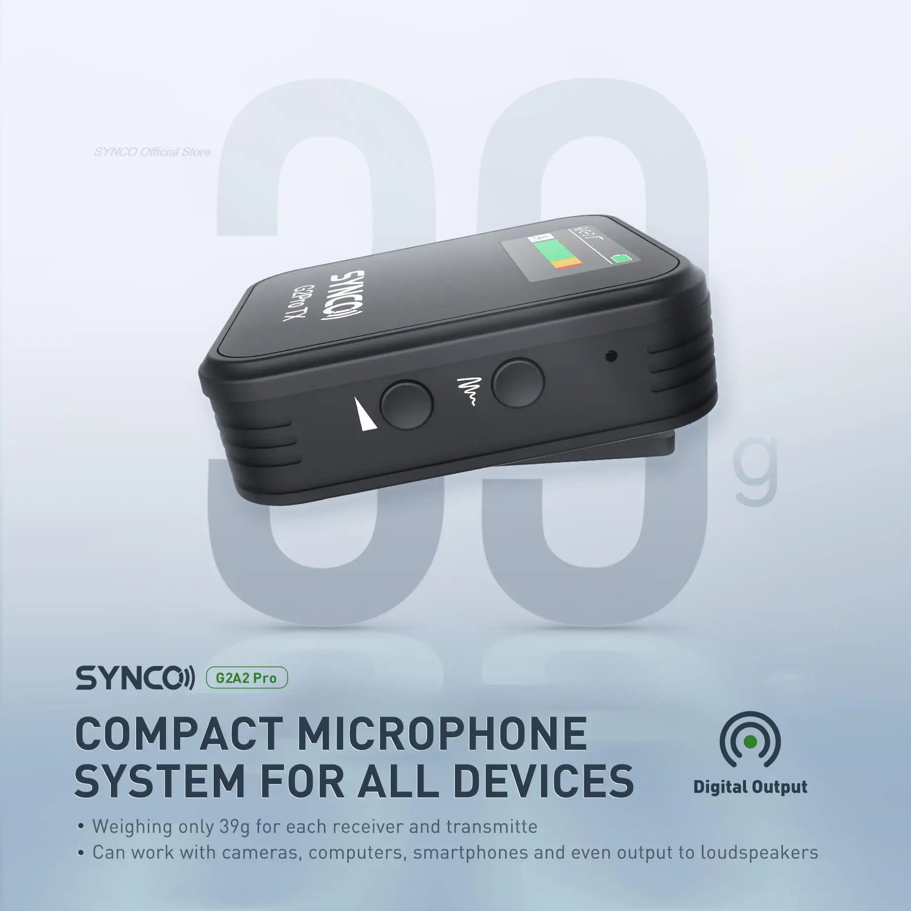 2-Transmitter Lavalier Mic with Real-Time Monitoring & Charging