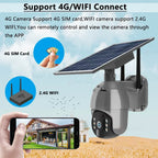 4G LTE Outdoor Solar Security Camera 5MP HD PTZ Wireless with 360° View & Night Vision