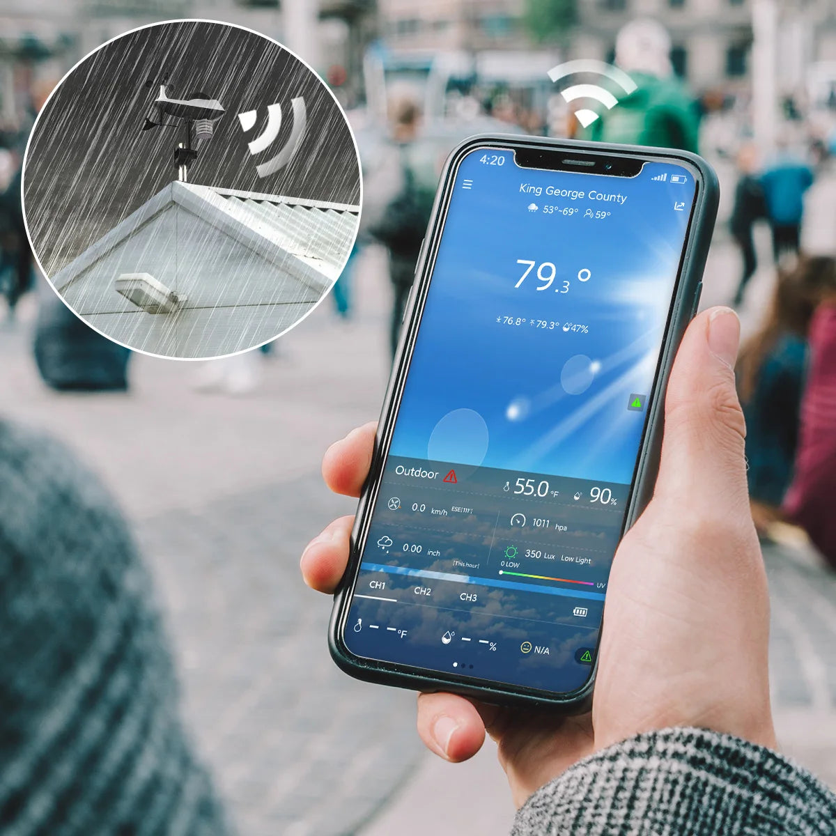 8-in-1 Multifunction Weather Station with Outdoor Sensor