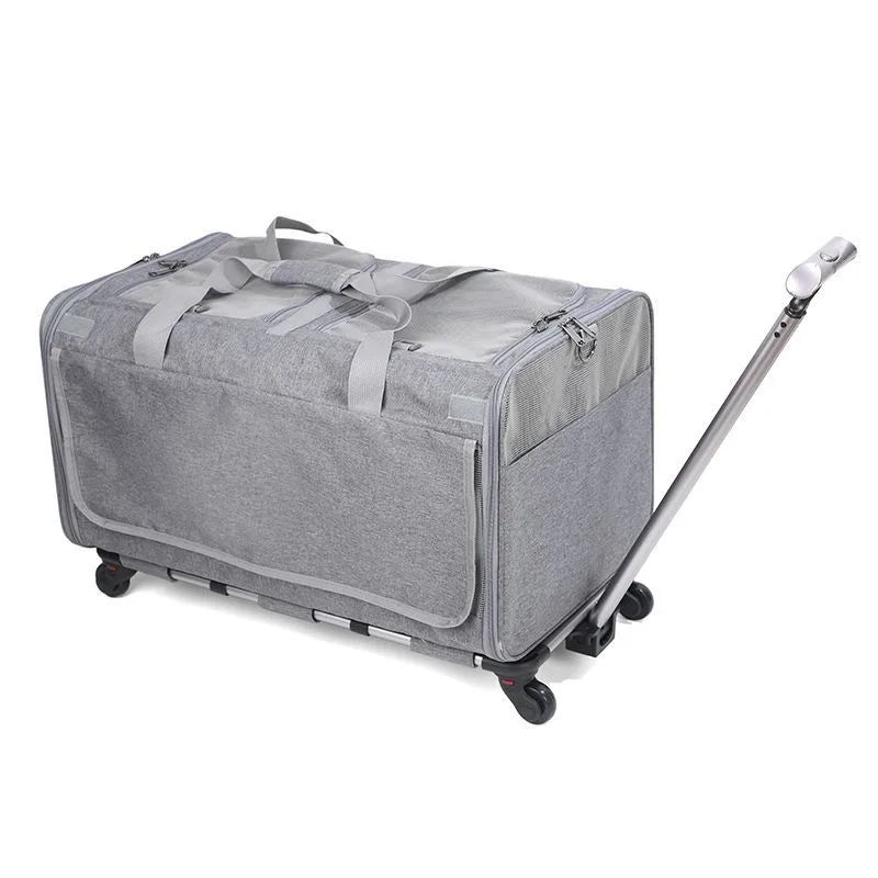 Large Capacity Cat Travel Gray Backpack – 71cm x 38cm x 10cm, Foldable, Portable & Ventilated