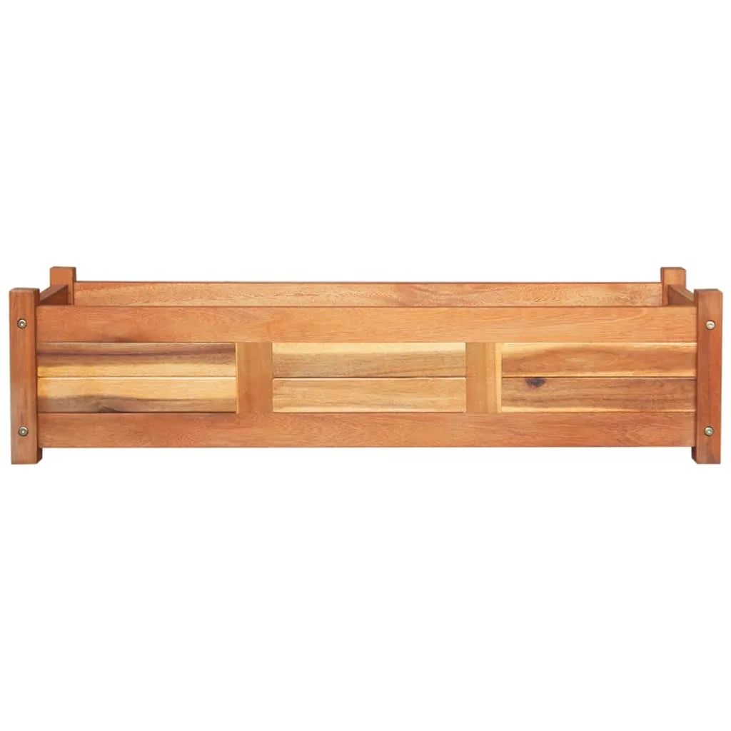 Set of 2 Outdoor Wooden Garden Beds – Acacia Timber Planters 100cm