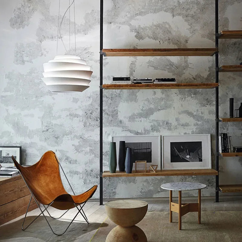 Hanging Metal Pendant Lamp for Kitchen or Studio White Dia63cm
