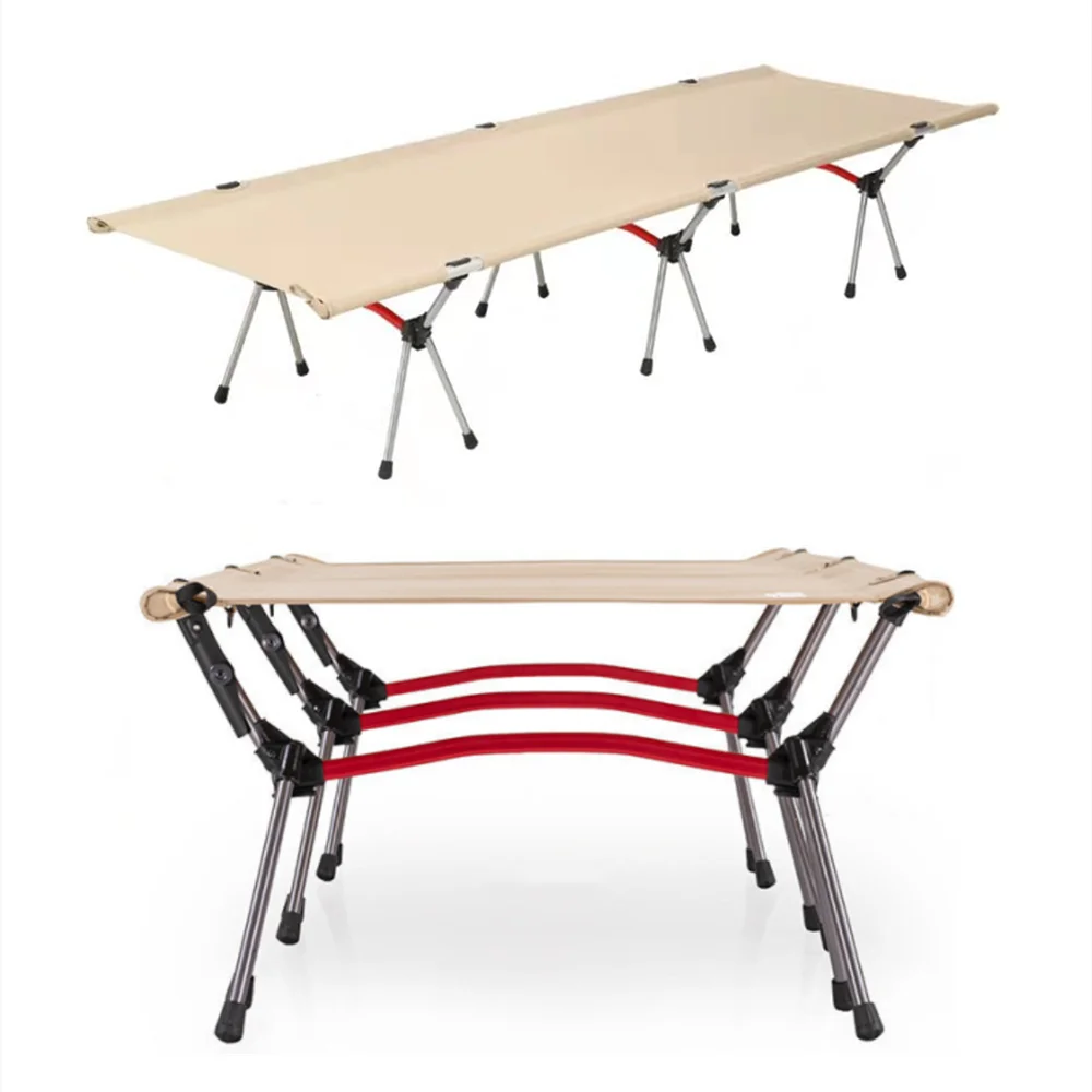 Compact Black Foldable Camping Bed for Outdoor & Office