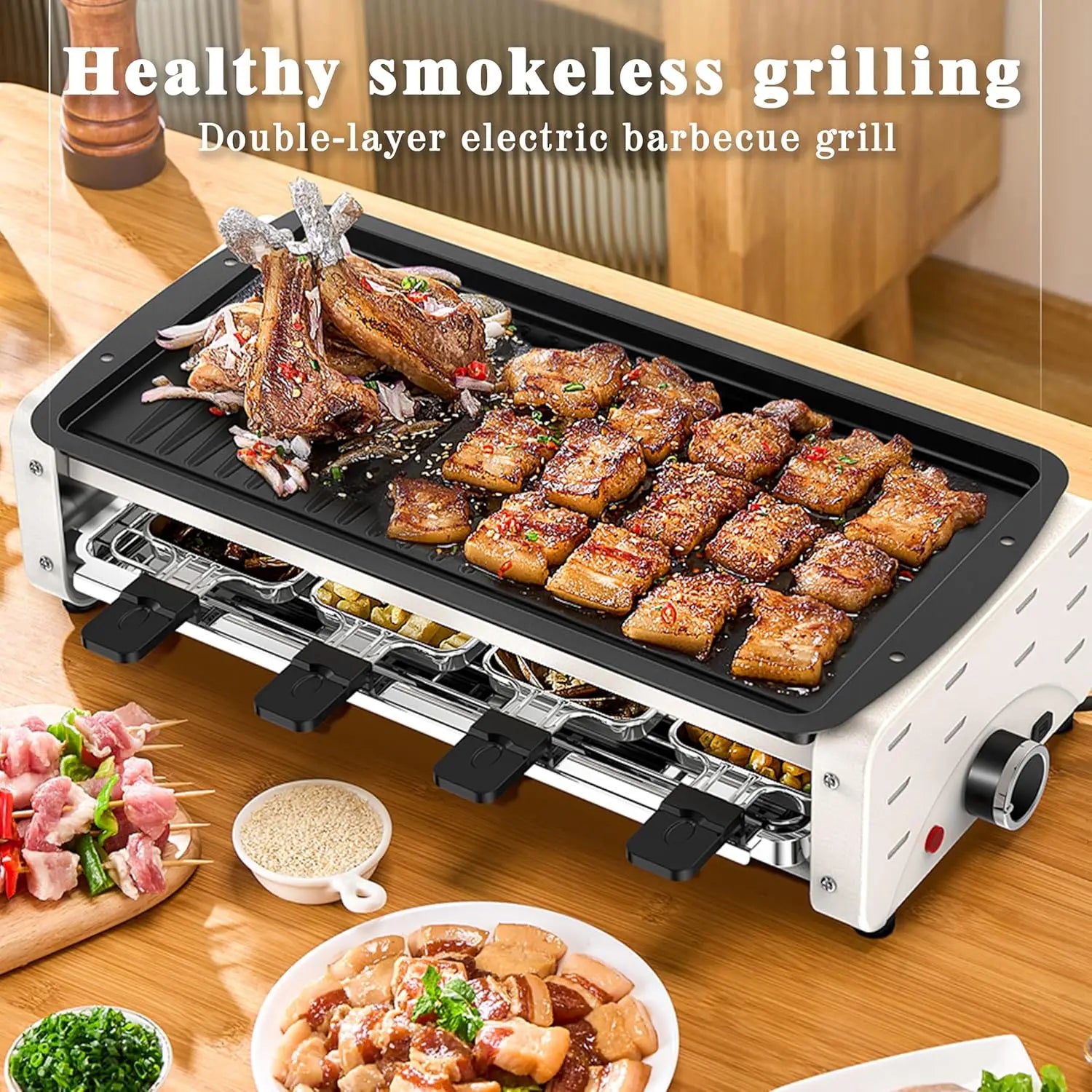 1700W 3-in-1 Electric Griddle with 5 Accessories & Adjustable Temperature