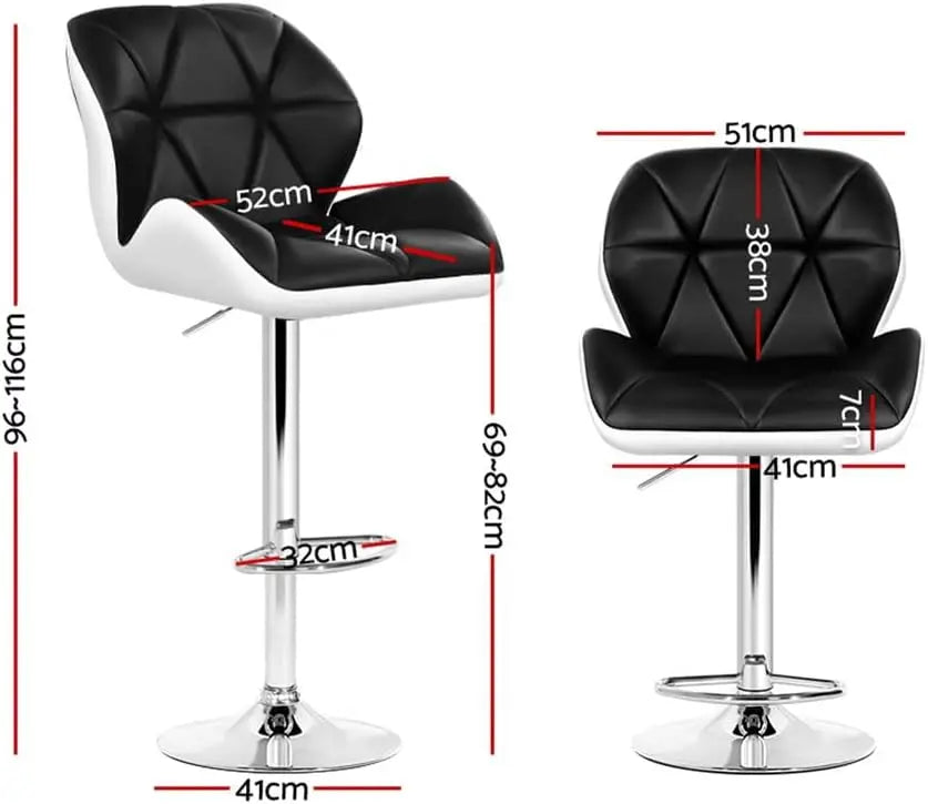 Modern Kitchen Bar Chair with Padded Cushion and 360° Swivel