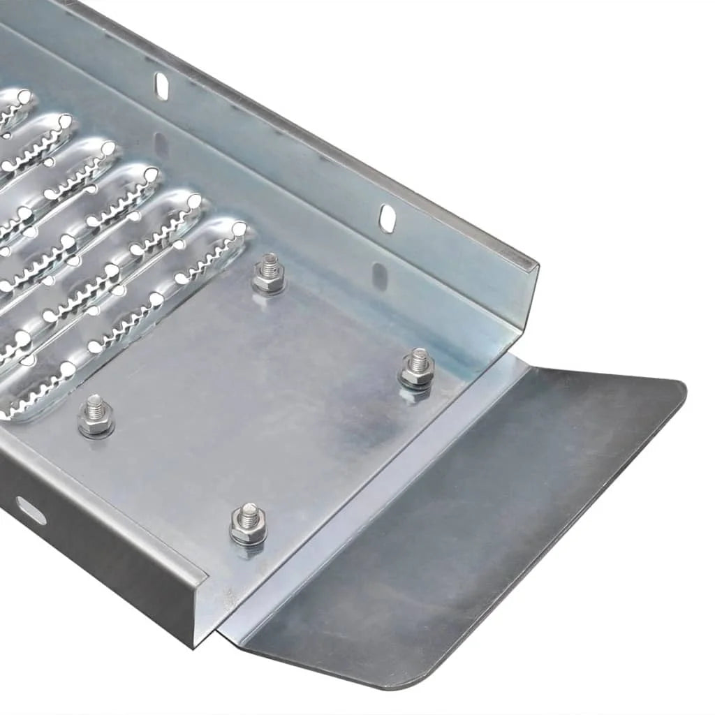 2-in-1 Galvanised Steel Loading Ramps – 450kg Load, Anti-Slip Surface, 170cm Long