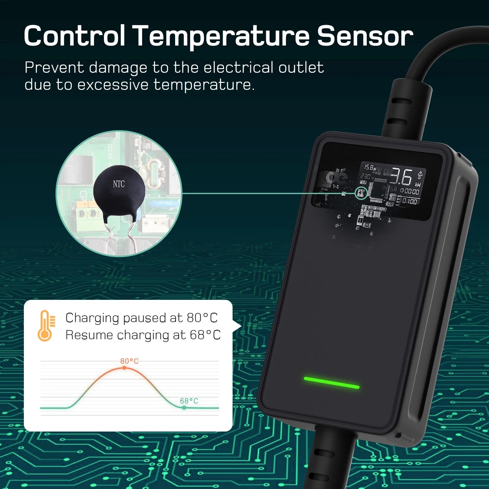 Smart Adjustable 3.7kW EV Charging Cable for Home
