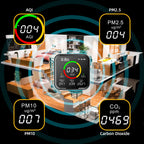 Smart WiFi 6-in-1 Air Quality Monitor with LCD - PTH-9AW