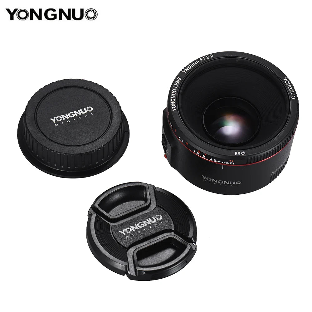 Canon-Compatible 50mm f/1.8 Lens with Accessories