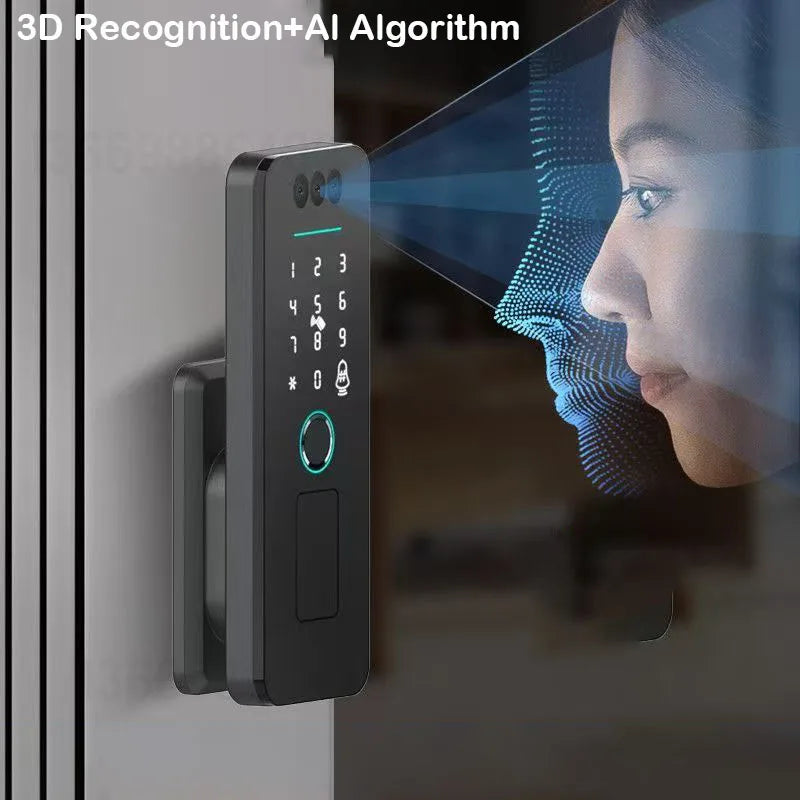Outdoor Waterproof Smart Lock with Face, Fingerprint, Password, App Control, App Version with 1 Battery