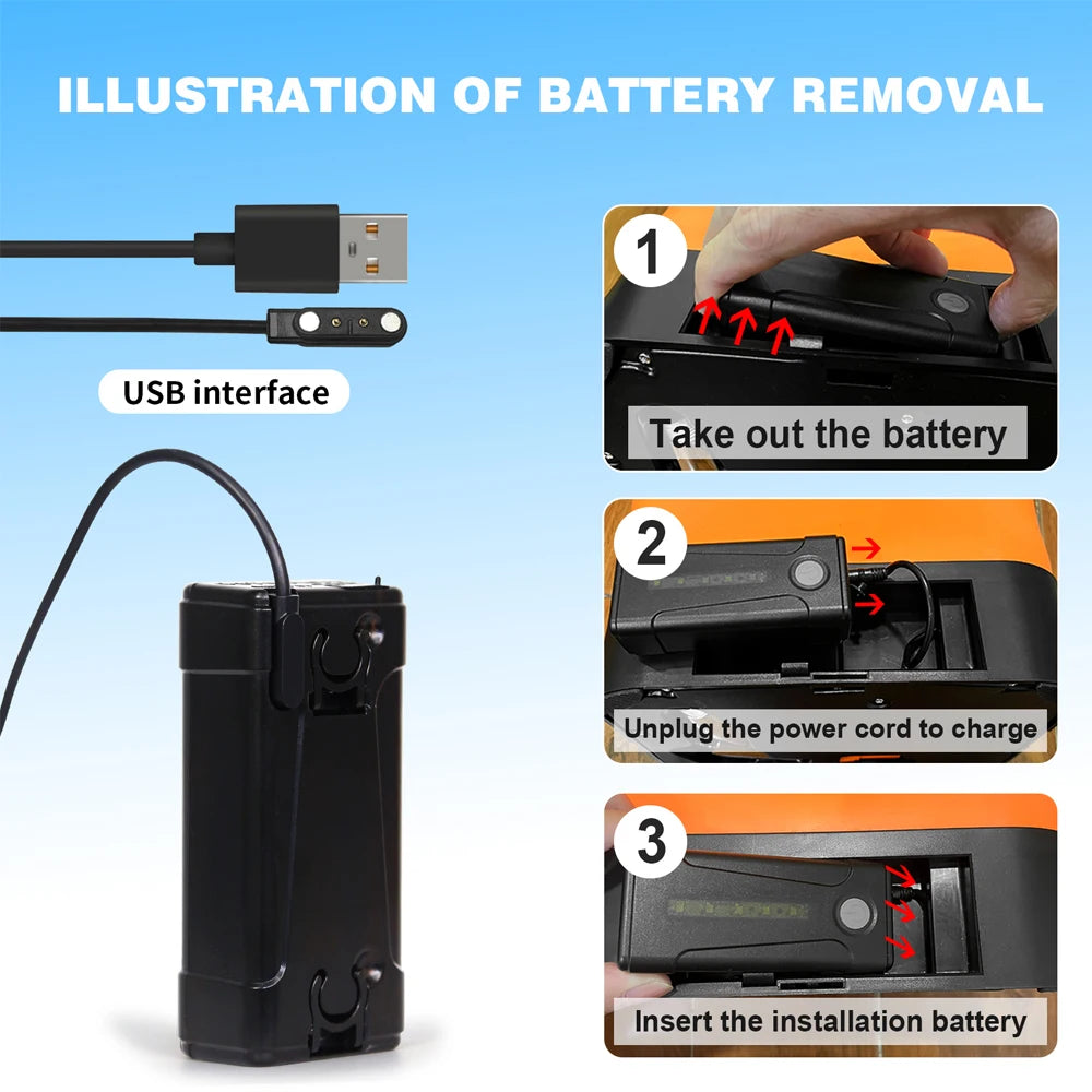 16L Portable Electric Shower for Camping IPX6 Pump with USB Recharge & Long Hose