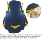 Adjustable Patient Lift Sling with Transfer Straps Blue M