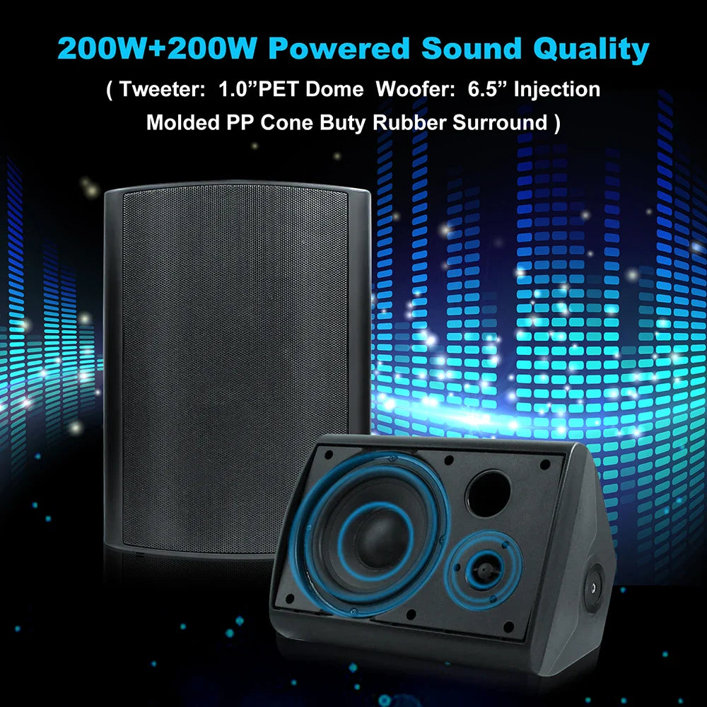 Passive Outdoor Speakers with Bass for Patio or Deck