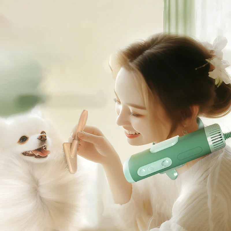 Rechargeable Pet Grooming Dryer – Lightweight & Quiet, Green