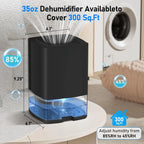 Compact Room Dehumidifier with Water Tank, LED Mood Lights & Overflow Protection